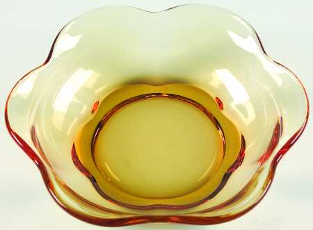 Desert Red (Amber, Heavy Crystal) Small Fruit Dessert Bowl