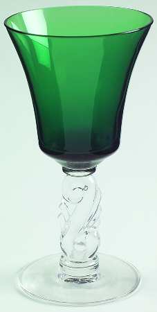 Dolphin Green Wine Glass