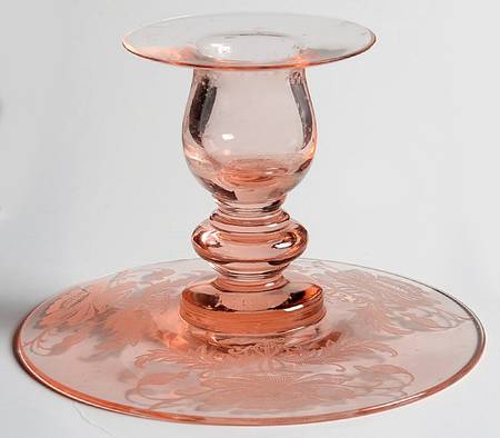 Flanders Pink (Stem 024-15024) 3" Single Light Candlestick by Tiffin-Franciscan