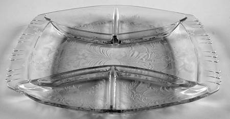 Fuchsia (Etched) 12" Oblong 5 Part Relish