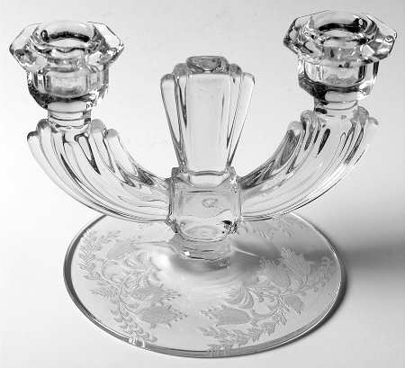 Fuchsia (Etched) Double Light Candlestick