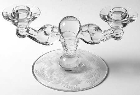Fuchsia (Etched) Double Light Candlestick