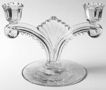 Fuchsia (Etched) Double Light Candlestick