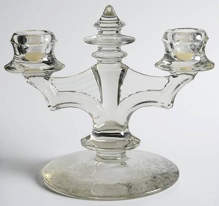 Fuchsia (Etched) Double Light Candlestick