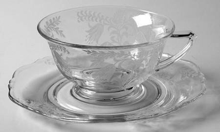 Fuchsia (Etched) Cup & Saucer Set