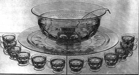 King's Crown-Clear (15 Piece) Punch Set (Bowl, Plate, Ladle, 12 Cups)