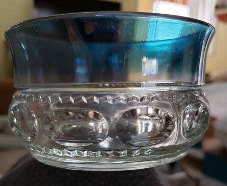 King's Crown-Blue Flashed (Top Only) Small Fruit Dessert Bowl