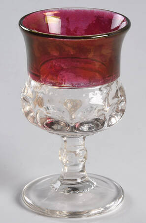 King's Crown-Cranberry Flashed (Top Only) Wine Glass