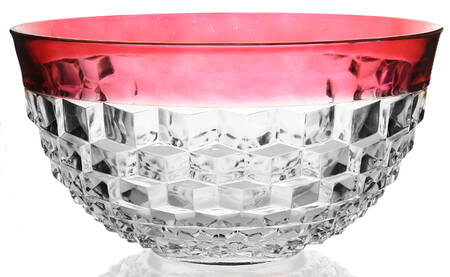 King's Crown-Cranberry Flashed (Top Only) Punch Bowl