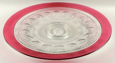 King's Crown-Ruby Flashed (Top Only) 23" Torte Plate