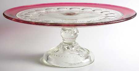 King's Crown-Ruby Flashed (Top Only) 12" Diameter Cake Stand/Pedestal