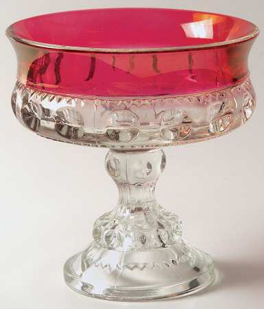 King's Crown-Ruby Flashed (Top Only) Compote No Lid