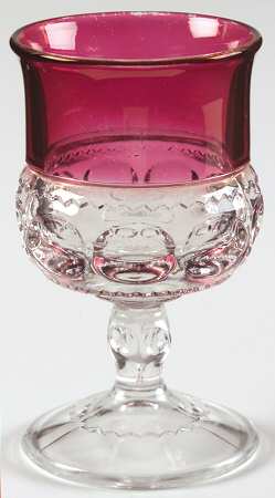 King's Crown-Ruby Flashed (Top Only) Juice Glass