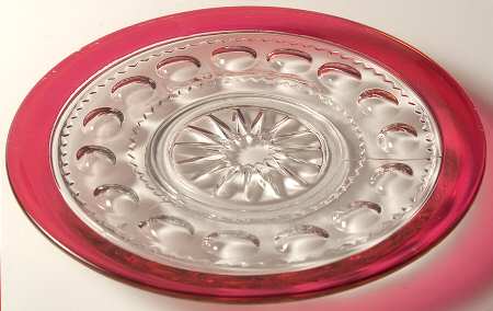 King's Crown-Ruby Flashed (Top Only) 7" Salad Plate