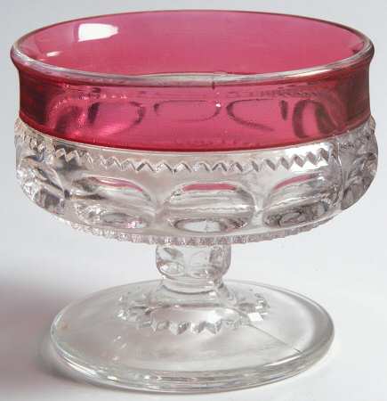 King's Crown-Ruby Flashed (Top Only) Champagne/Tall Sherbet