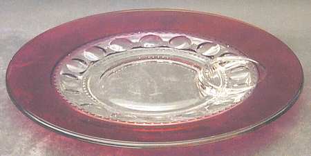 King's Crown-Ruby Flashed (Top Only) Snack Plate No Cup