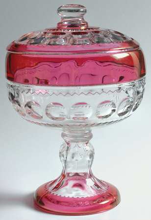 King's Crown-Ruby Flashed (Top Only) Wedding Bowl with Lid