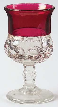 King's Crown-Ruby Flashed (Top Only) Wine Glass