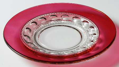 King's Crown-Ruby Flashed (Top Only) Bread & Butter Plate