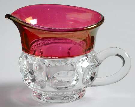 King's Crown-Ruby Flashed (Top Only) Creamer