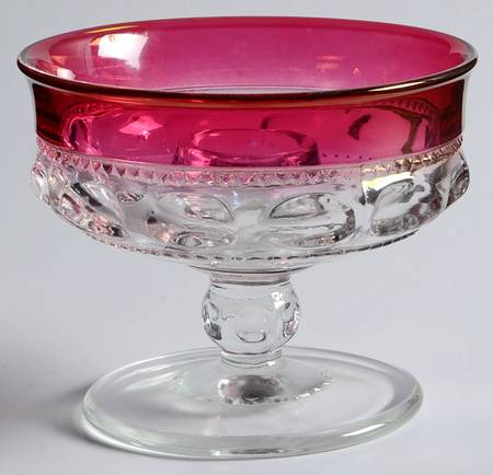 King's Crown-Ruby Flashed (Top Only) Single Light Candlestick