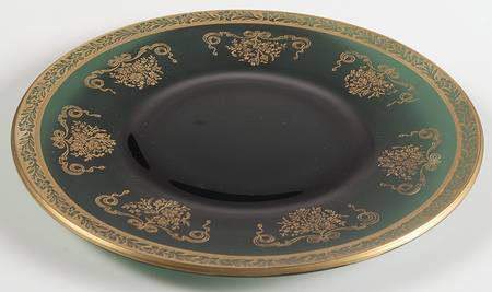 Melrose-Green (Stem 15074, Gold Encrusted) Luncheon Plate