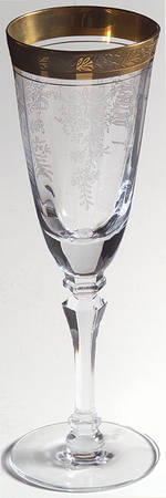Melrose Clear (Stem 17356, Gold Encrusted) Fluted Champagne