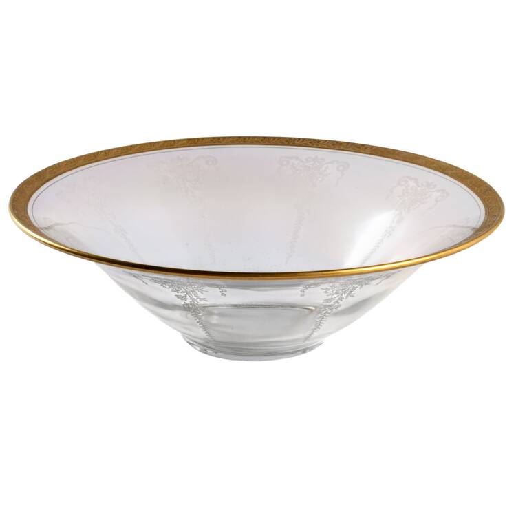 Melrose Clear (Stem 17356, Gold Encrusted) Flared Bowl