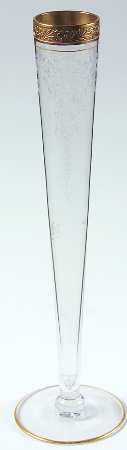 Melrose Clear (Stem 17356, Gold Encrusted) 10" Bud Vase