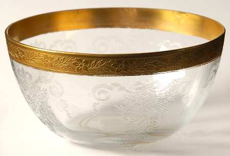 Melrose Clear (Stem 17356, Gold Encrusted) Finger Bowl