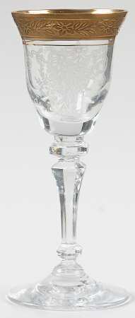 Melrose Clear (Stem 17356, Gold Encrusted) Cordial Glass