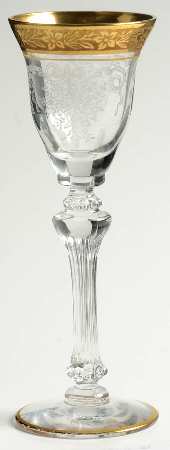 Melrose Clear (Stem 17358, Gold Encrusted) Cordial Glass