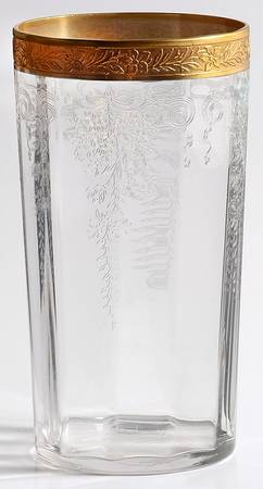 Melrose Clear (Stem 13633, Gold Encrusted) 10 Oz Flat Tumbler