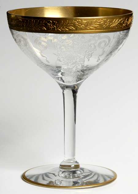 Melrose Clear (Stem 13633, Gold Encrusted) Champagne/Tall Sherbet