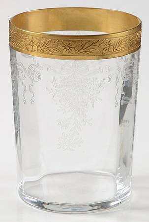 Melrose Clear (Stem 13633, Gold Encrusted) Flat Tumbler