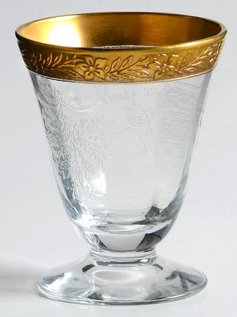 Melrose Clear (Stem 13633, Gold Encrusted) Whiskey Glass