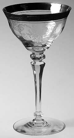 Melrose Clear (Stem 17356, Platinum Encrusted) Champagne/Tall Sherbet