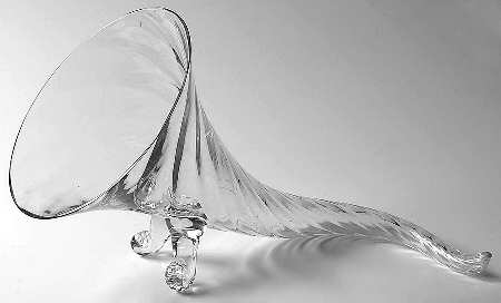 Optic Clear 10" Cornucopia Vase