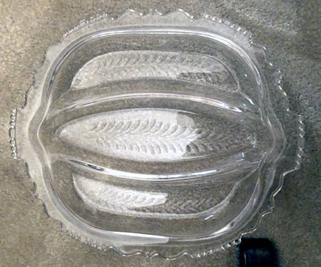 Priscilla Clear (Polished Cut) 12" Oval 3 Part Celery/Relish
