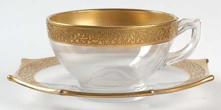 Rambler Rose Clear (Stem 14196) Cup & Saucer Set