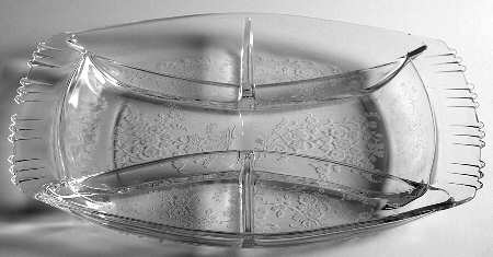 Rambling Rose 12" Oblong 5 Part Relish
