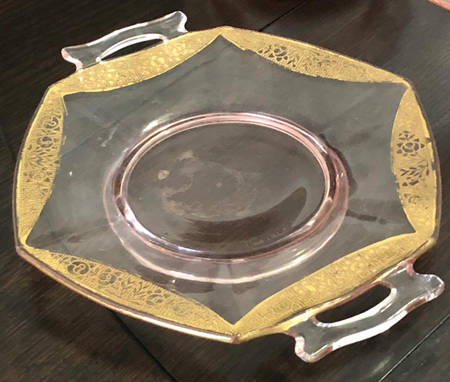 Rambler Rose Pink (Stem 14196) Handled Cheese Plate