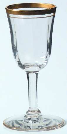Rims of Gold Cordial Glass