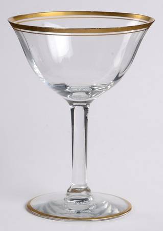 Rims of Gold Champagne/Tall Sherbet