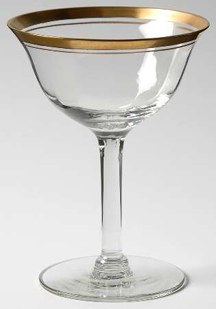 Rims of Gold Champagne/Tall Sherbet