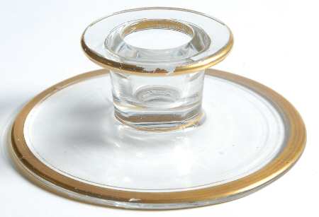 Rims of Gold Single Light Candlestick