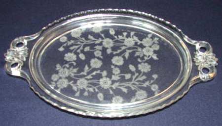 Rose Marie Clear (Etched) Individual Creamer/Sugar, Tray Only