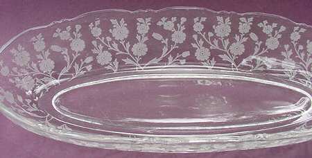 Rose Marie Clear (Etched) 10" Oval Celery