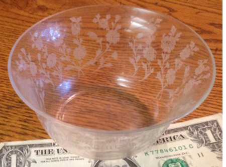 Rose Marie Clear (Etched) Finger Bowl