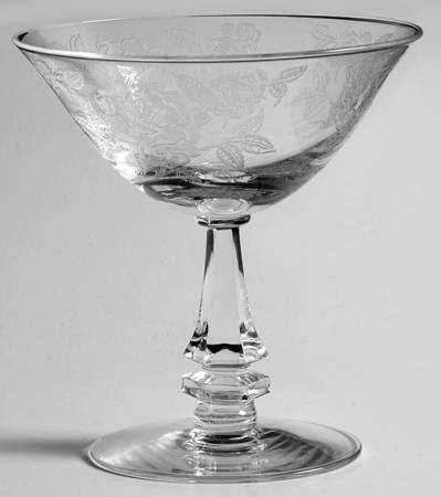 Rose (Etched) Champagne/Tall Sherbet